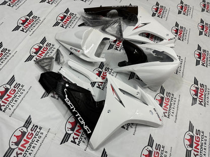 Triumph Daytona 675 Race Fairings (2009-2012) White, Black, Red from KingsMotorcycleFairings.com