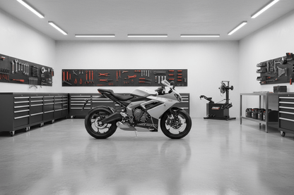 Triumph Daytona 660 Fairing Kit (2024-2025) White, Black at KingsMotorcycleFairings.com