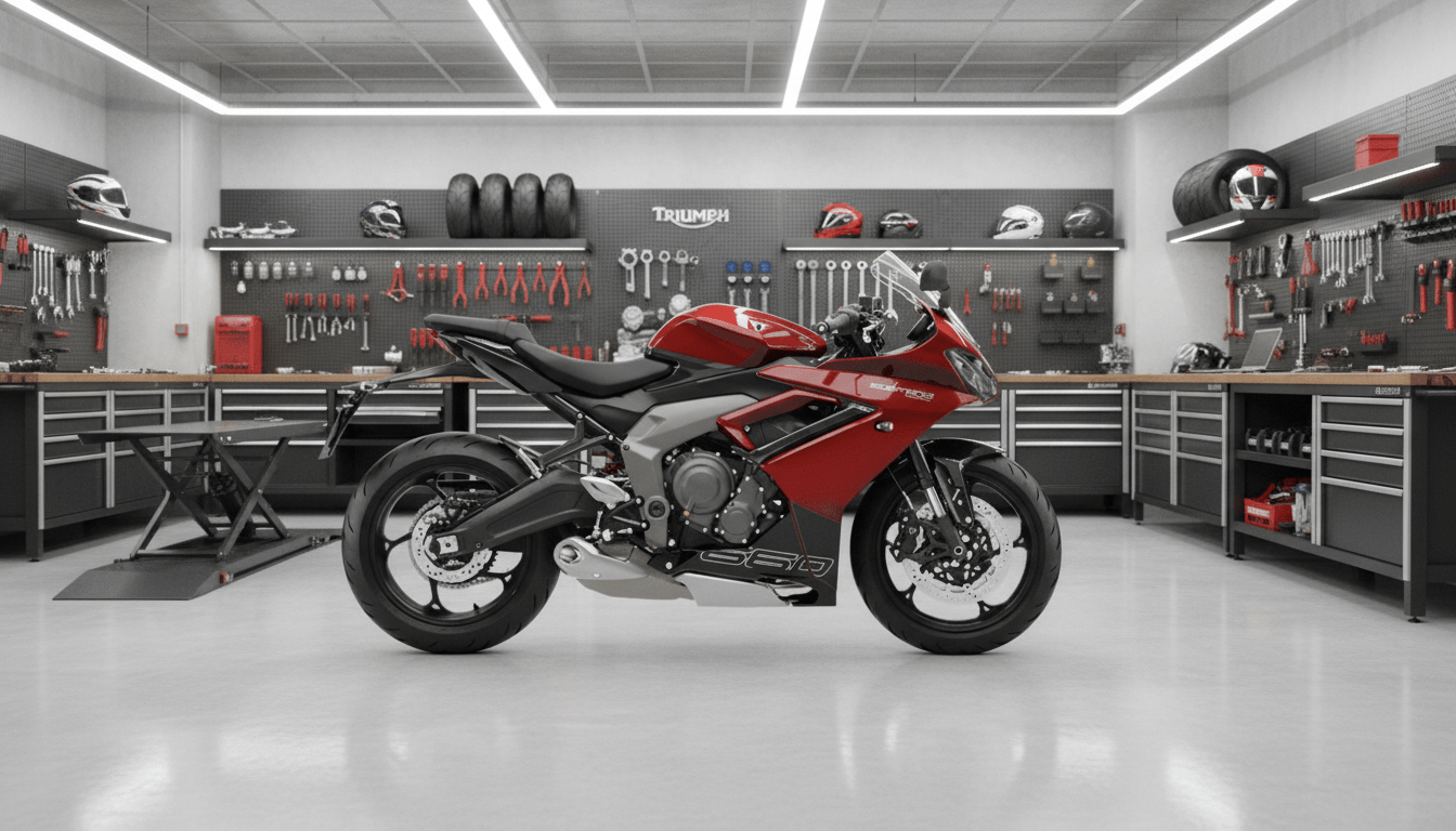 Foto lateral da Triumph Daytona 660 2024 Foto lateral da Triumph Daytona 660 2024