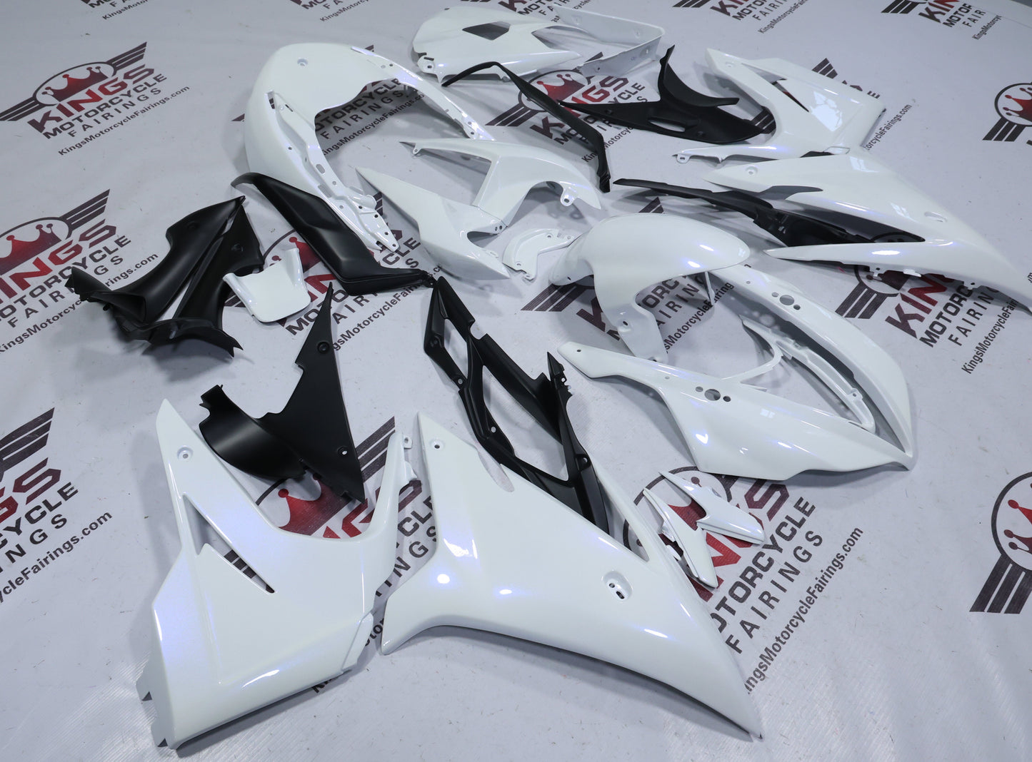 Triumph Daytona 675 Fairing Kit (2013-2016) All Pearl White from KingsMotorcycleFairings.com