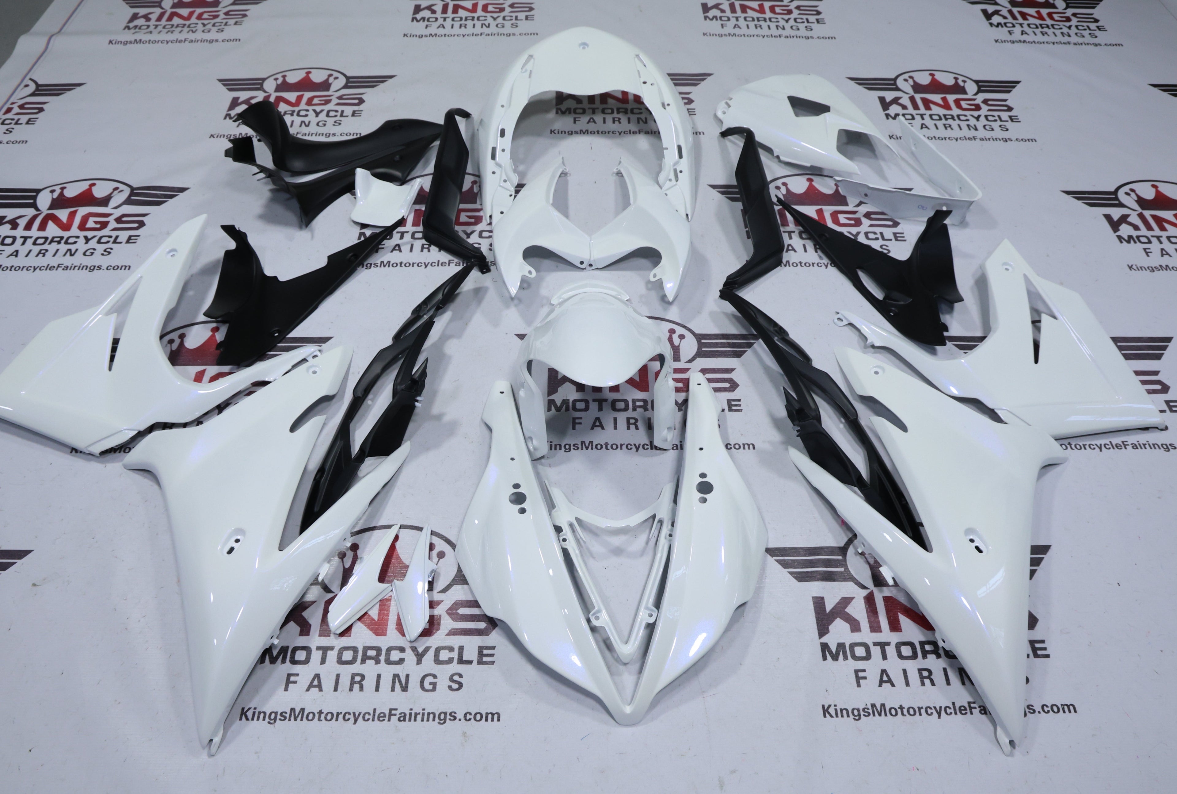 Triumph Daytona 675 Fairing Set (2013-2016) All Pearl White at KingsMotorcycleFairings.com