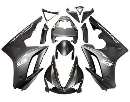 Triumph Daytona 675 Fairing kit (2009-2012) Matte Black, White at KingsMotorcycleFairings.com