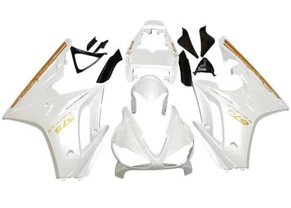 Triumph Daytona 675 Fairing kit (2009-2012) White, Gold at KingsMotorcycleFairings.com
