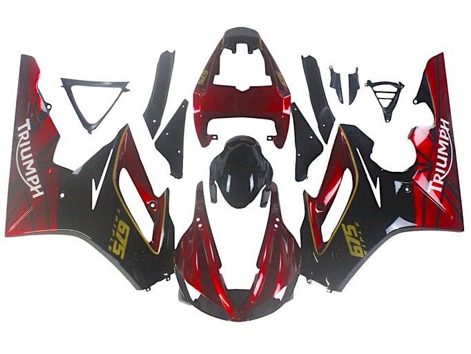 Triumph Daytona 675 Fairing set (2009-2012) Candy Red, Black, Gold, White at KingsMotorcycleFairings.com