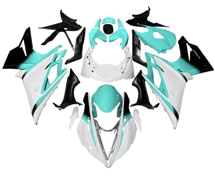Triumph Daytona 675 Fairing set (2013-2016) White, Turquoise Blue, Black at KingsMotorcycleFairings.com