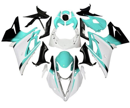 Triumph Daytona 675 Fairing set (2013-2016) White, Turquoise Blue, Black at KingsMotorcycleFairings.com