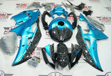 YAMAHA R6 Body Fairings (2008-2016) Faux Forged Carbon Fiber, Light Blue at KingsMotorcycleFairings.com