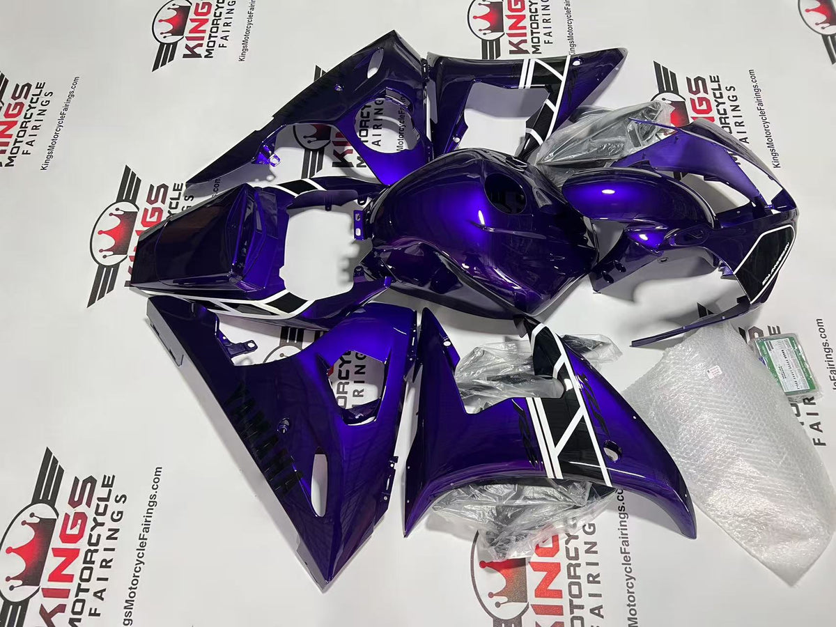 YAMAHA R6 Fairings (2005) Purple, Black, White at KingsMotorcycleFairings.com