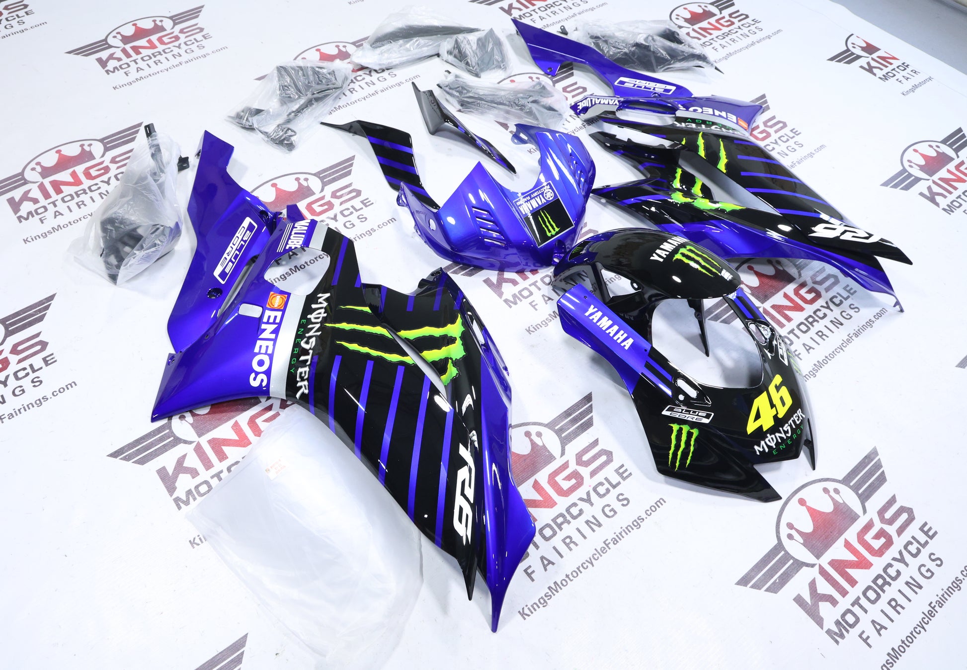 YAMAHA R6 Fairings (2017-2022) Black, Blue, Monster 46 at KingsMotorcycleFairings.com