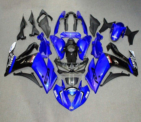 YAMAHA YZF-R3 Fairings (2015-2018) Blue, Black, Yamalube at KingsMotorcycleFairings.com