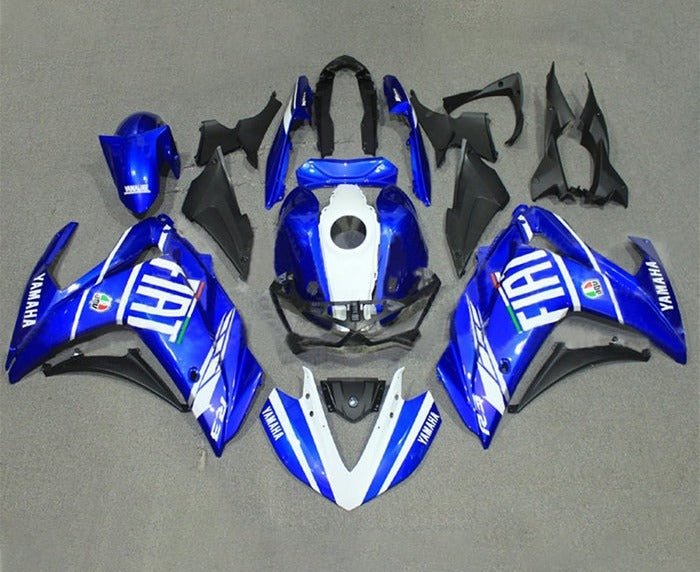 YAMAHA R3 Fairings (2015-2018) Blue, White FIAT at KingsMotorcycleFairings.com