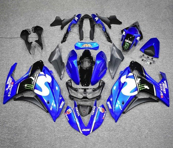 YAMAHA YZF-R3 Fairings (2015-2018) Blue, White Movistar at KingsMotorcycleFairings.com