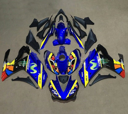 YAMAHA YZF-R3 Fairings (2015-2018) Blue, Yellow Movistar at KingsMotorcycleFairings.com