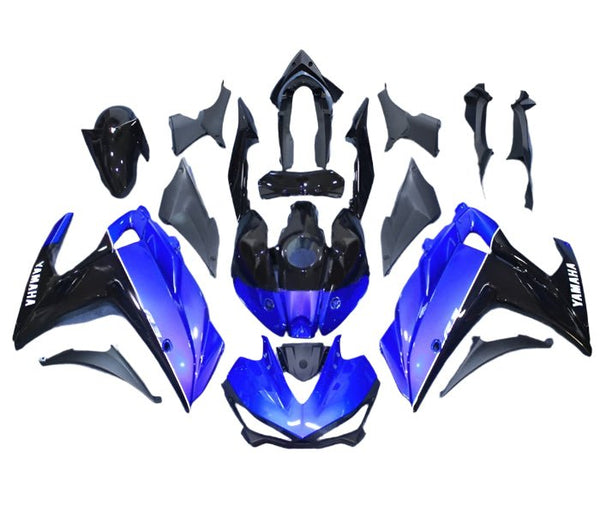 YAMAHA R3 Fairings (2015-2018) Gloss Blue, Black, White Stripe at KingsMotorcycleFairings.com