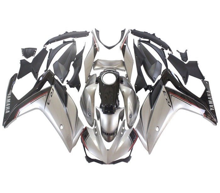 YAMAHA R3 Fairings (2015-2018) Gray, Black, Red at KingsMotorcycleFairings.com