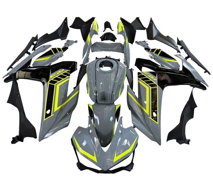 Yamaha R3 Fairings (2015-2018) Gray, Yellow, Black at KingsMotorcycleFairings.com
