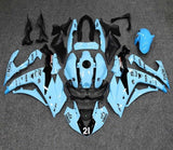 YAMAHA R3 Fairings (2015-2018) Light Blue, Black at KingsMotorcycleFairings.com