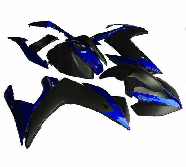 YAMAHA YZF-R3 Fairings (2015-2018) Matte Black, Blue at KingsMotorcycleFairings.com
