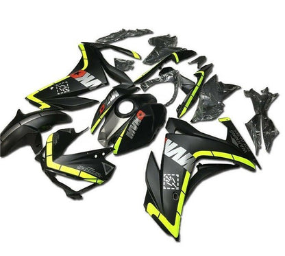YAMAHA R3 Fairings (2015-2018) Matte Black, Neon Yellow at KingsMotorcycleFairings.com