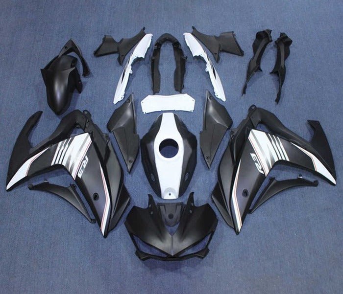 YAMAHA YZF-R3 Fairings (2015-2018) Matte Black, White at KingsMotorcycleFairings.com