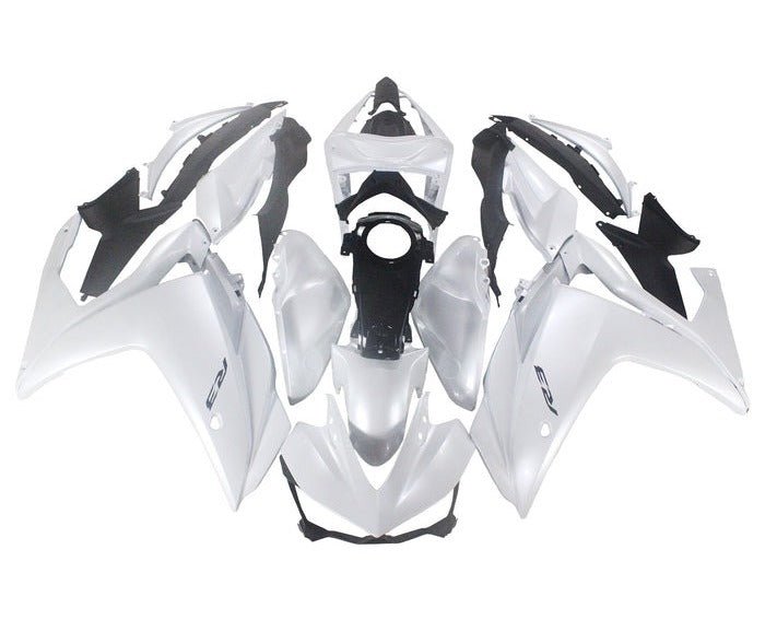 YAMAHA YZF-R3 Fairings (2015-2018) Pearl White, Black at KingsMotorcycleFairings.com