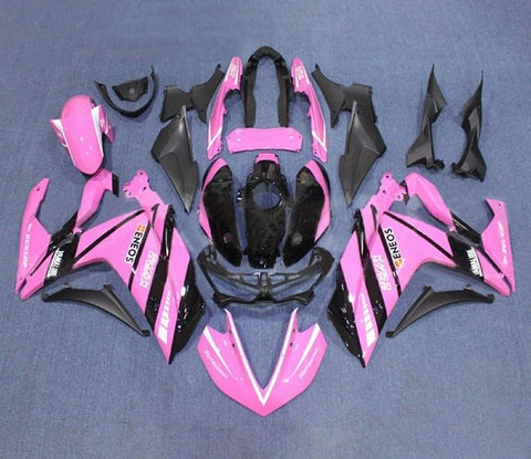 YAMAHA YZF-R3 Fairings (2015-2018) Pink, Black, White Stripe at KingsMotorcycleFairings.com