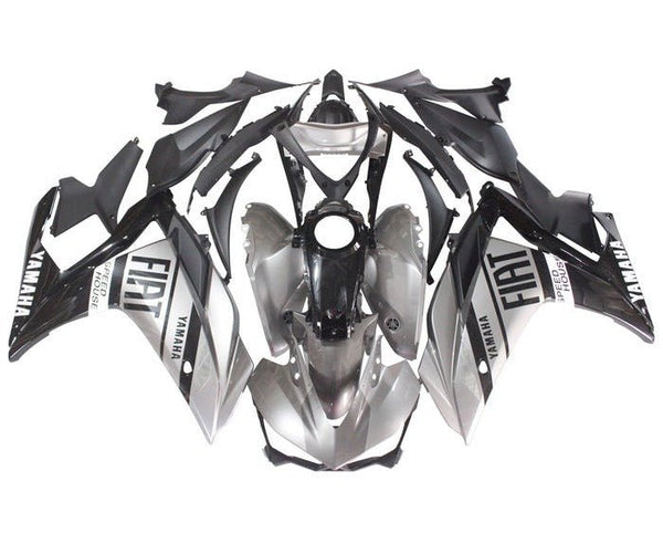 YAMAHA YZF-R3 Fairings (2015-2018) Silver, Black Fiat at KingsMotorcycleFairings.com