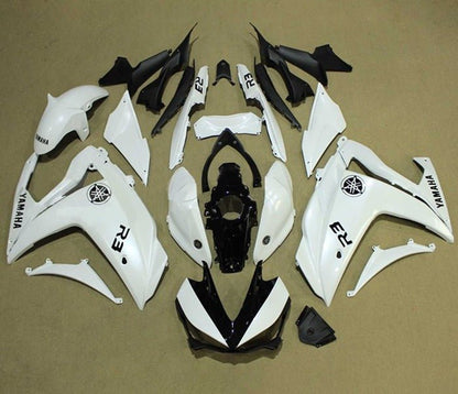 YAMAHA YZF-R3 Fairings (2015-2018) White, Black at KingsMotorcycleFairings.com