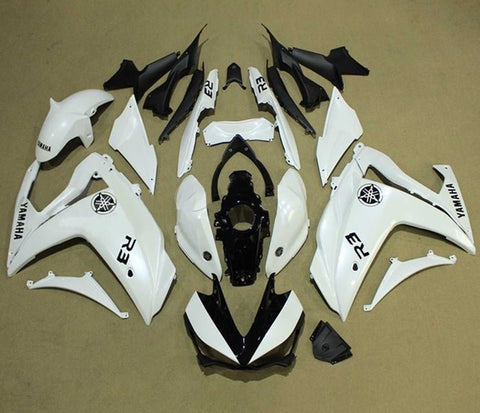 YAMAHA YZF-R3 Fairings (2015-2018) White, Black at KingsMotorcycleFairings.com
