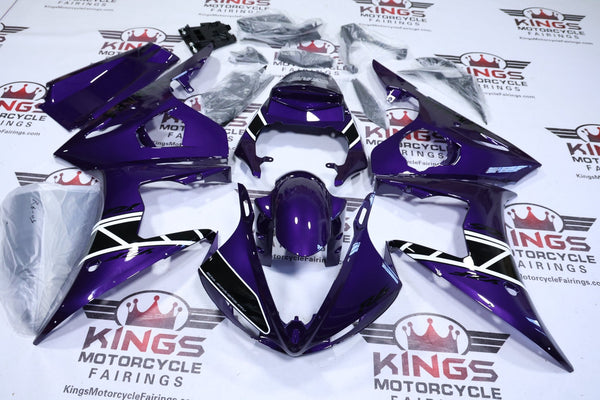 YAMAHA YZF-R6 Fairings (2005) Dark Purple, Black, White, at KingsMotorcycleFairings.com
