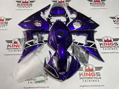 YAMAHA YZF-R6 Fairings (2005) Purple, Black, White from KingsMotorcycleFairings.com