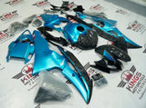 YAMAHA YZF-R6 Fairings (2008-2016) Faux Forged Carbon Fiber, Light Blue at KingsMotorcycleFairings.com