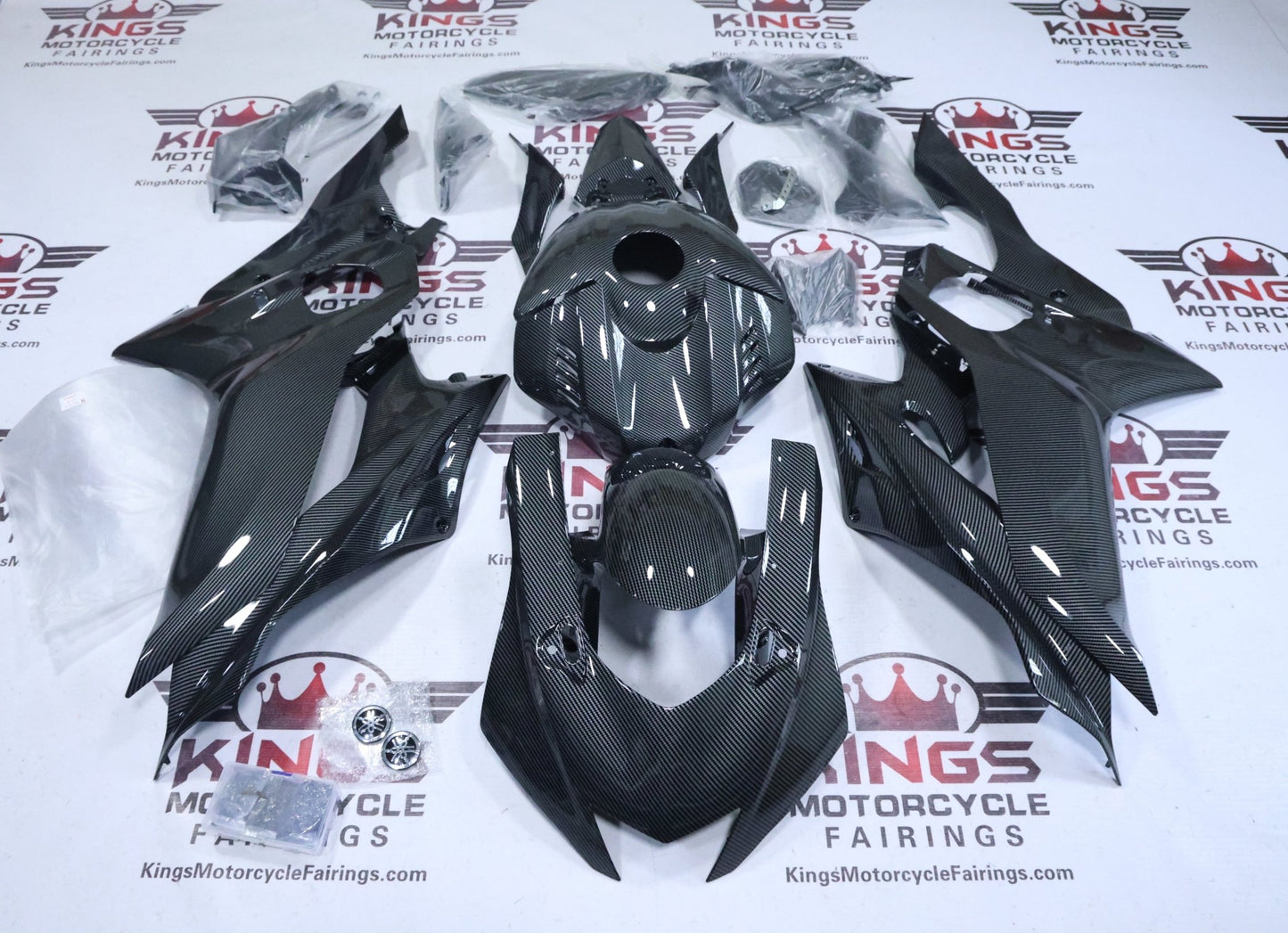 YAMAHA R6 Fairing Set (2017-2022) All Faux Carbon Fiber at KingsMotorcycleFairings.com