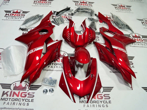 YAMAHA R6 Fairings (2017-2022) Red, White from KingsMotorcycleFairings.com