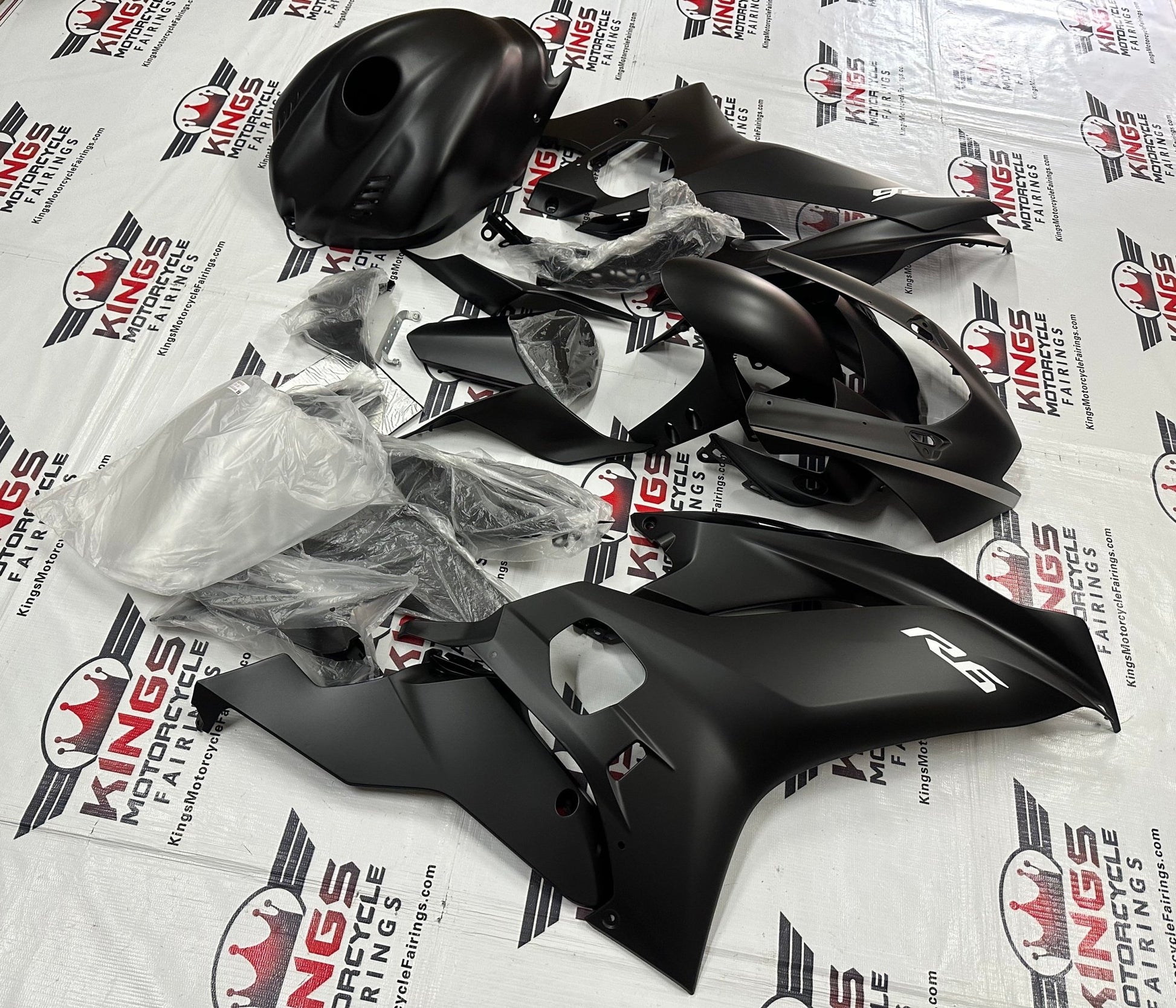YAMAHA R6 Fairing Kit (2017-2022) Matte Black at KingsMotorcycleFairings.com