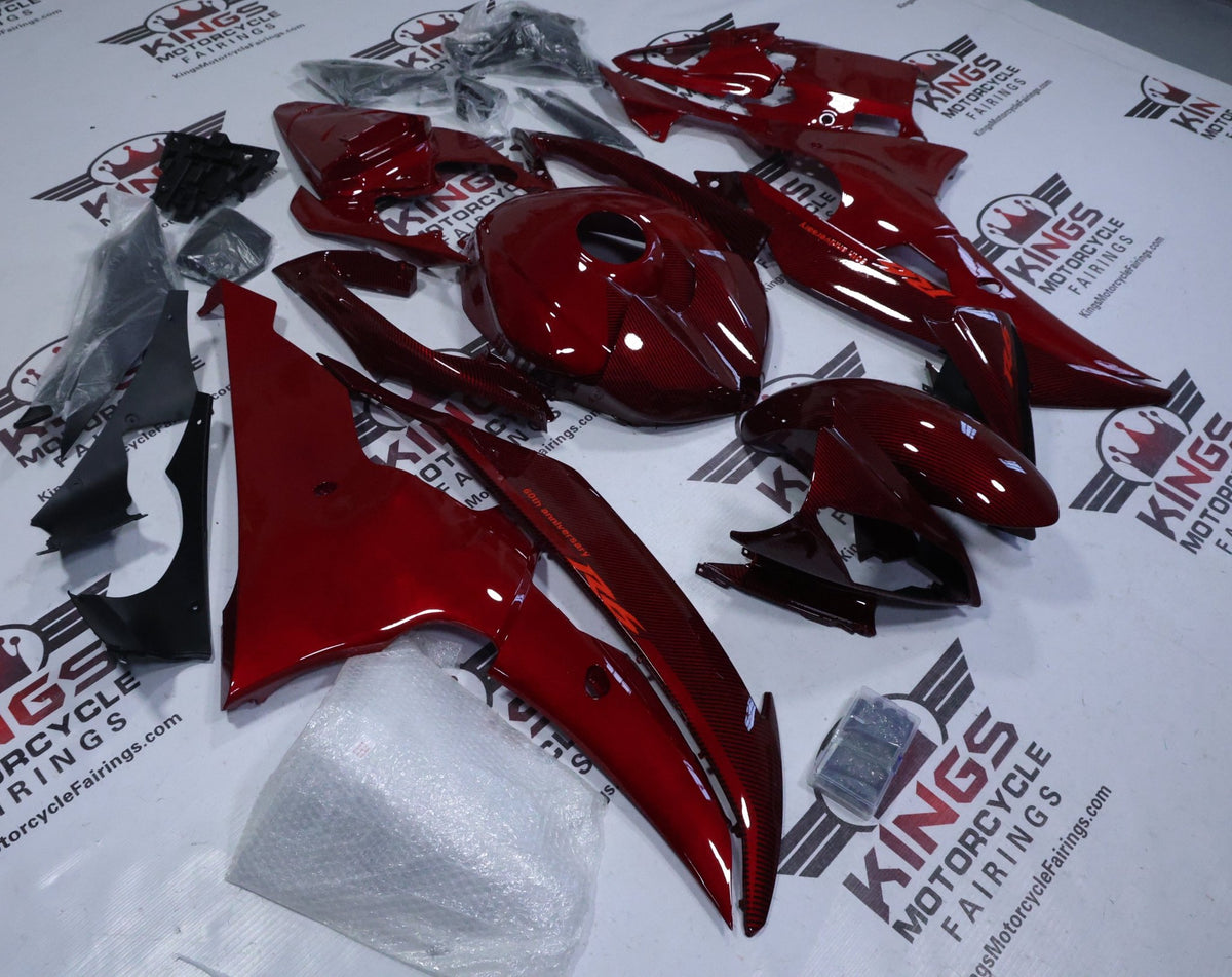 YAMAHA R6 Fairings (2008-2016) Faux Red Carbon Fiber, Red at KingsMotorcycleFairings.com