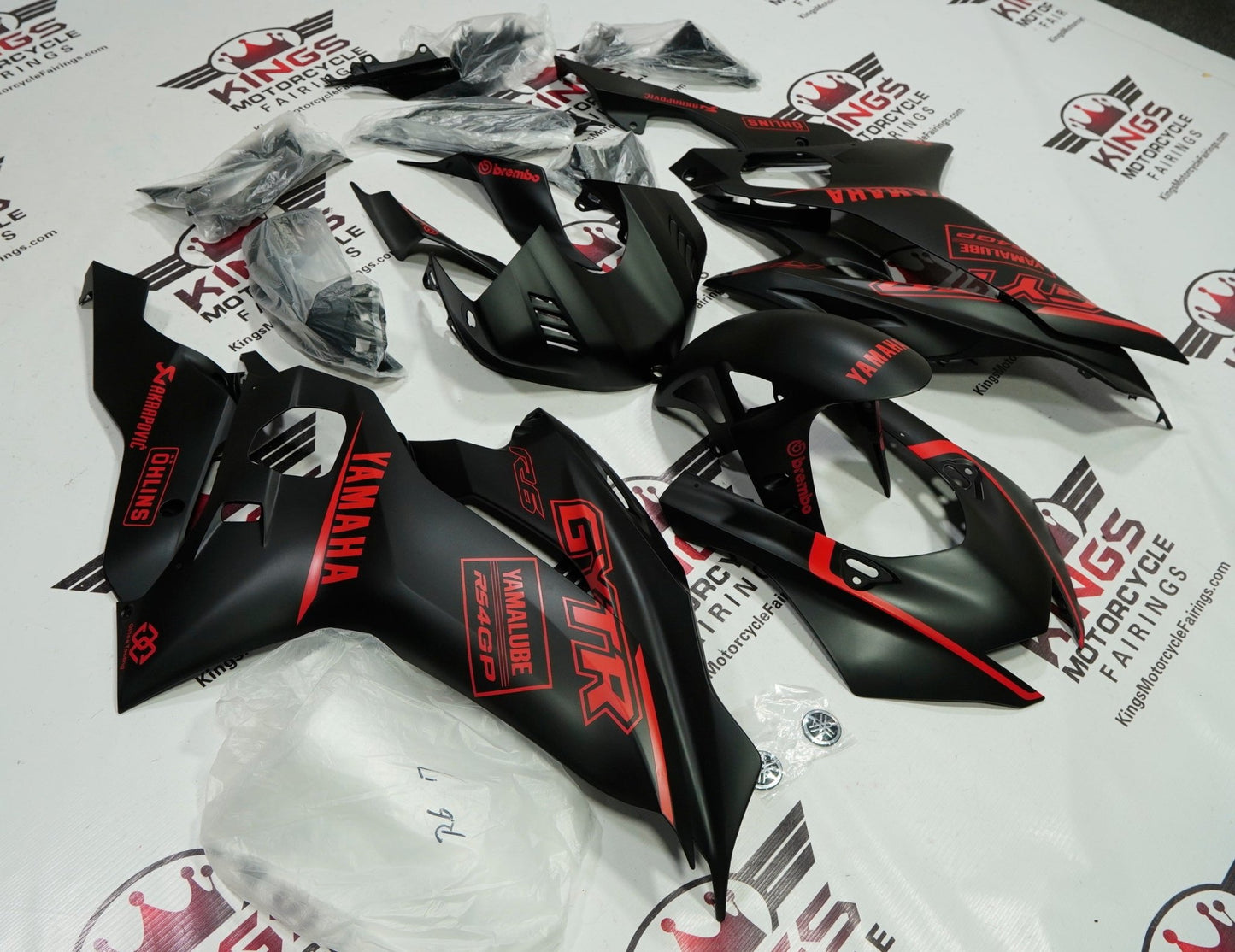YAMAHA R6 Fairings (2017-2022) Matte Black, Matte Red at KingsMotorcycleFairings.com