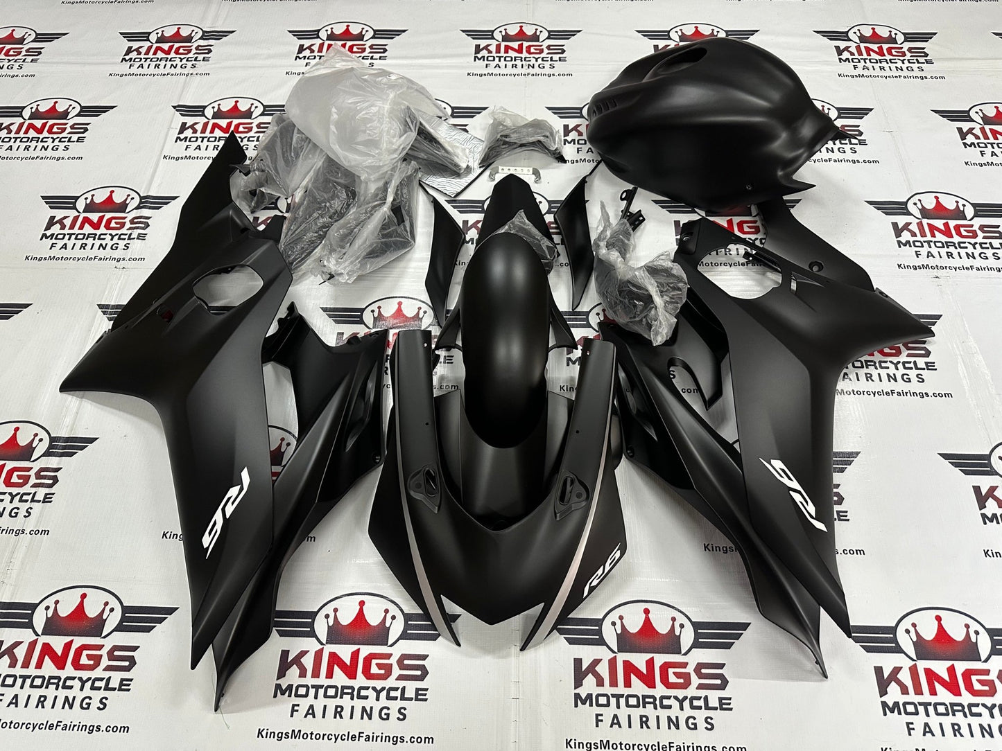 YAMAHA R6 Fairings (2017-2022) Matte Black at KingsMotorcycleFairings.com