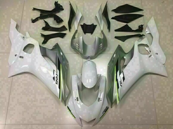 YAMAHA R6 Fairings (2017-2022) White, Silver at KingsMotorcycleFairings.com