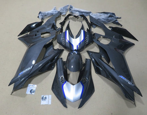 YAMAHA YZF-R6 (2017-2022) Faux Carbon Fiber, Silver, Blue Fairings at KingsMotorcycleFairings.com