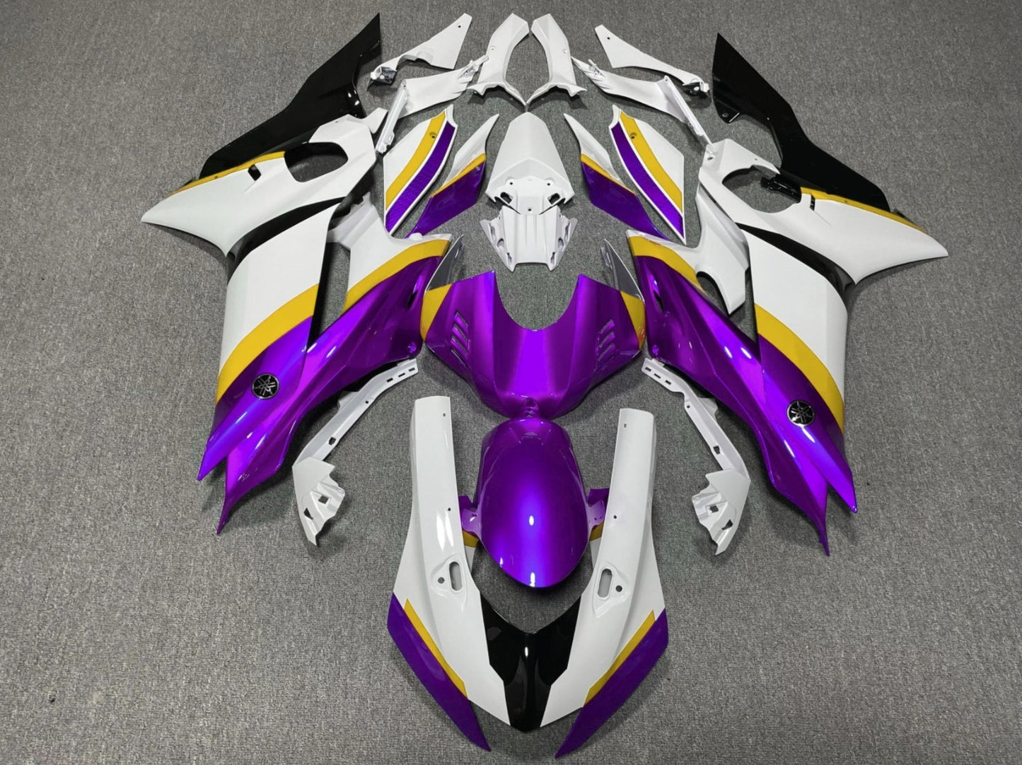 YAMAHA YZF-R6 (2017-2022) White, Purple, Yellow, Black Fairings at KingsMotorcycleFairings.com