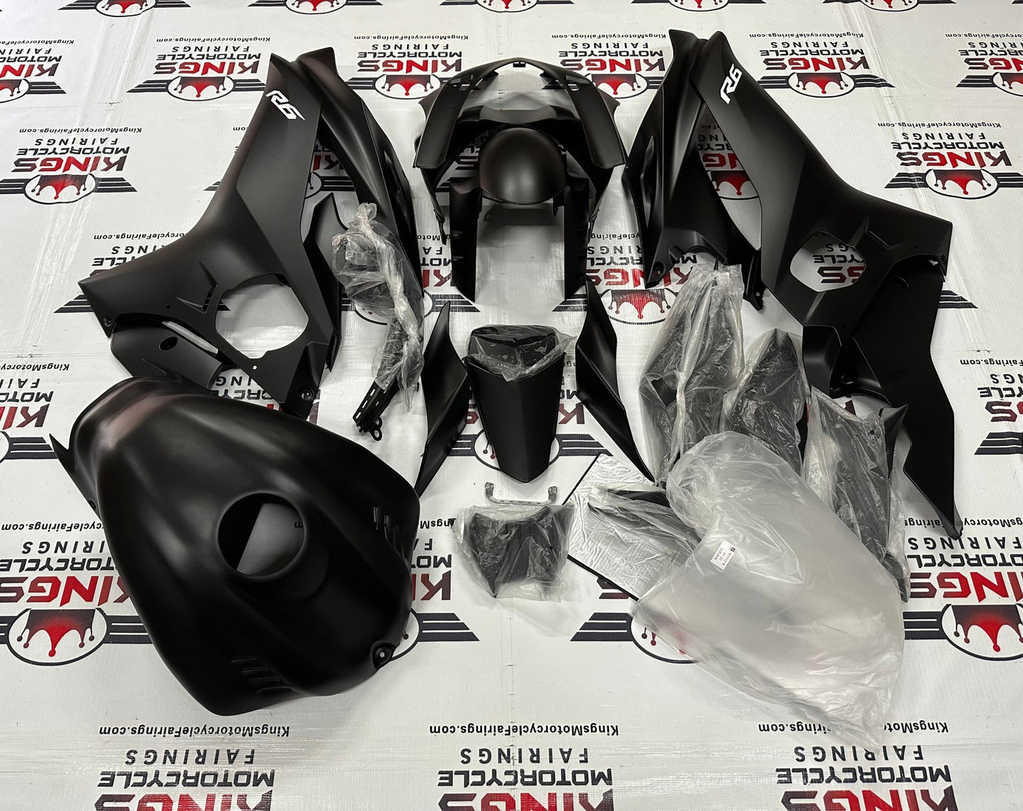 YAMAHA YZF-R6 Fairings (2017-2022) Matte Black at KingsMotorcycleFairings.com