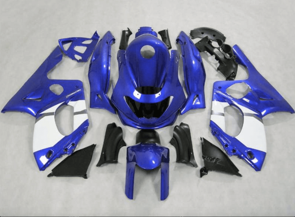 YAMAHA YZF 600R FAIRINGS (1998-2007) Blue, White at KingsMotorcycleFairings.com