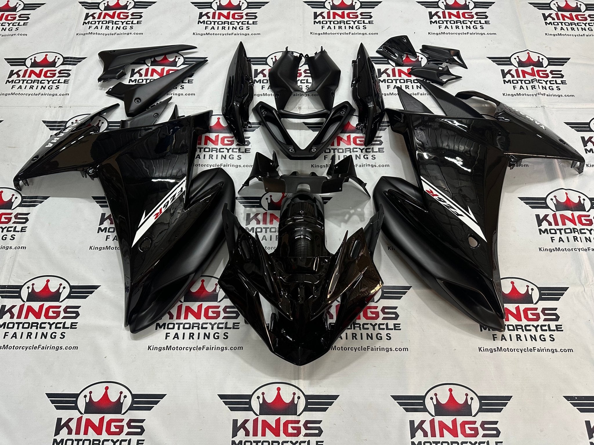 Yamaha FZ6R Fairings (2009-2015) Black, White, Red at KingsMotorcycleFairings.com