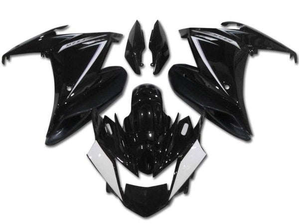 Yamaha FZ6R Fairings (2009-2015) Black, White at KingsMotorcycleFairings.com