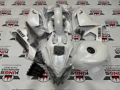 Yamaha R1 Fairing Kit (2007-2008) Pearlescent White, Black at KingsMotorcycleFairings.com