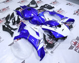 Yamaha R1 Fairing Kit (2015-2019) Blue, White, Gray, Faux Carbon Fiber at KingsMotorcycleFairings.com