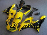 Yamaha R1 Fairings (1998-1999) Yellow, Black Fire at KingsMotorcycleFairings.com
