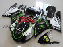 Yamaha R1 Fairings (2000-2001) Black, White Monster 14 at KingsMotorcycleFairings.com