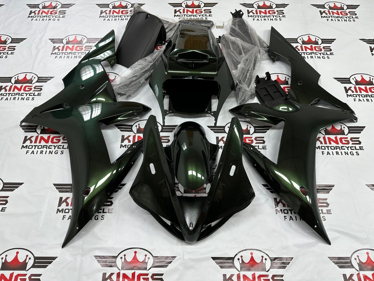 Yamaha R1 Fairings (2002-2003) Green Metallic at KingsMotorcycleFairings.com